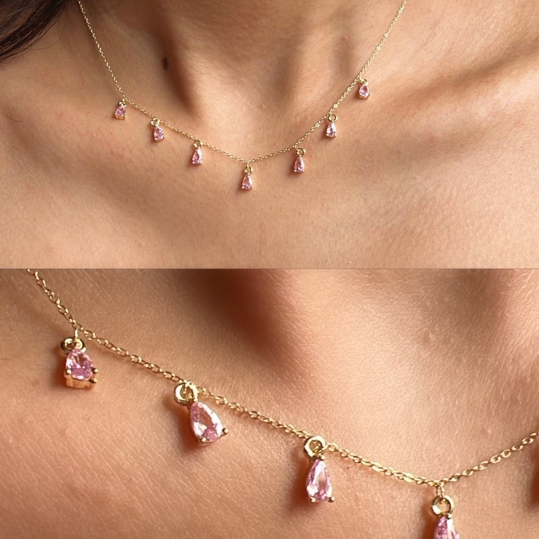 TIRA necklace ( pink )