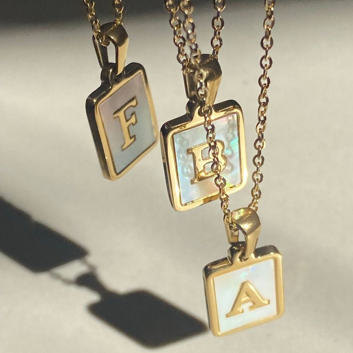 Square alphabet necklace