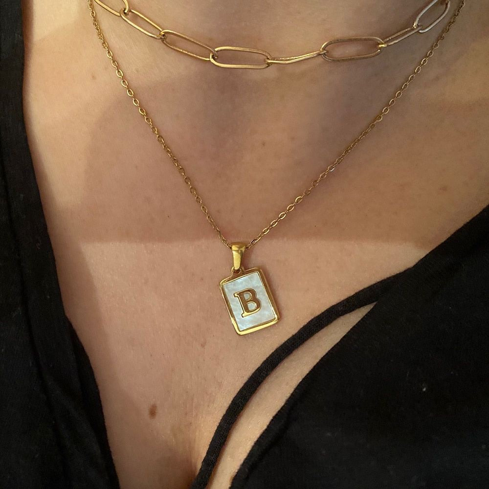 Square alphabet necklace