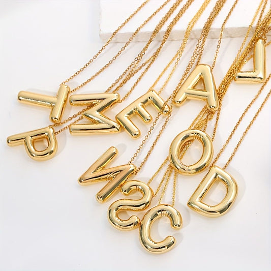 Golden alphabet chunky necklace